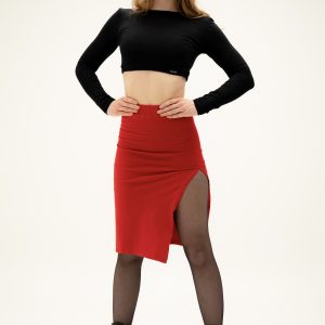 Knielanger Rock "MERCEDES" mit seitlichem Schlitz